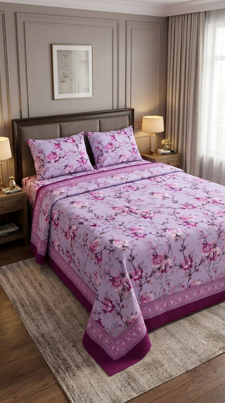 Stylo King Bed Sheet Purple HT116566