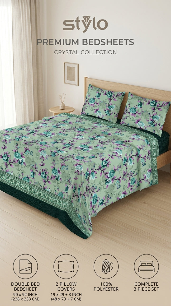 Crystal Cotton Double Bed Sheet HT110807
