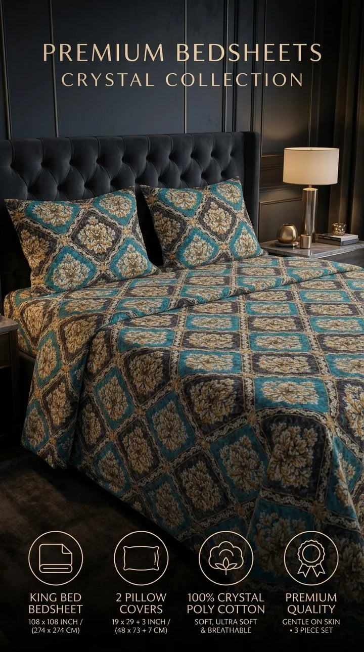 Stylo King Bed Sheet Green HT116611