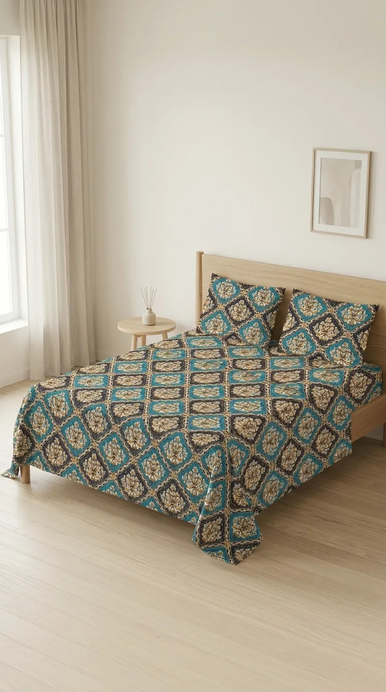 Stylo King Bed Sheet Green HT116611