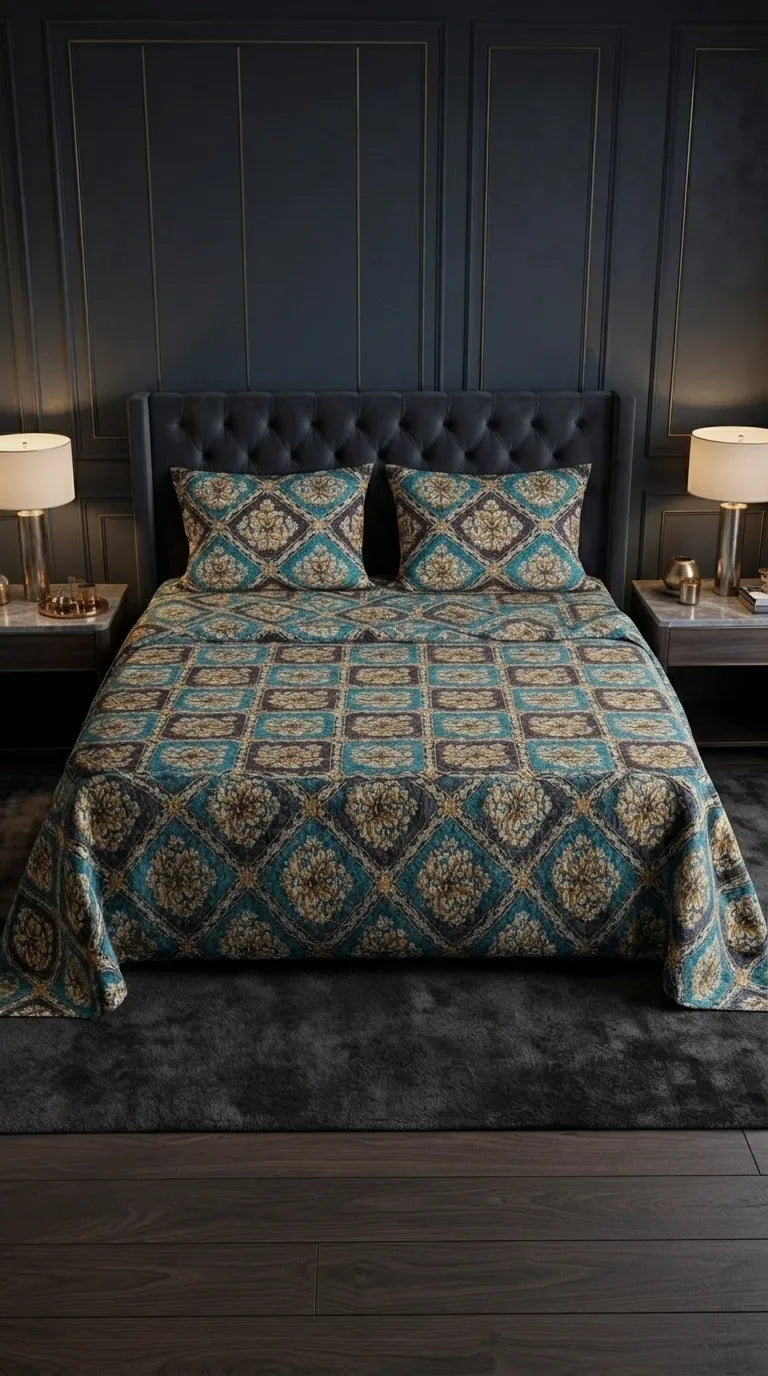 Stylo King Bed Sheet Green HT116611