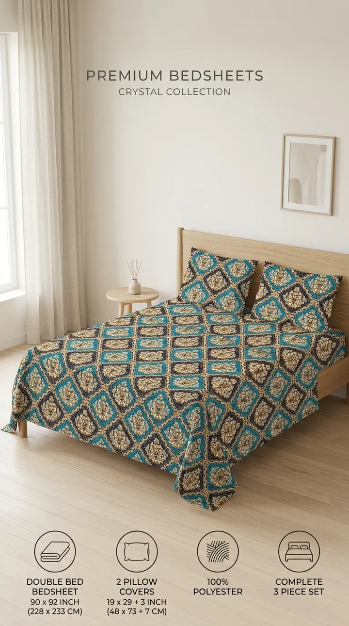Stylo King Bed Sheet Green HT116611