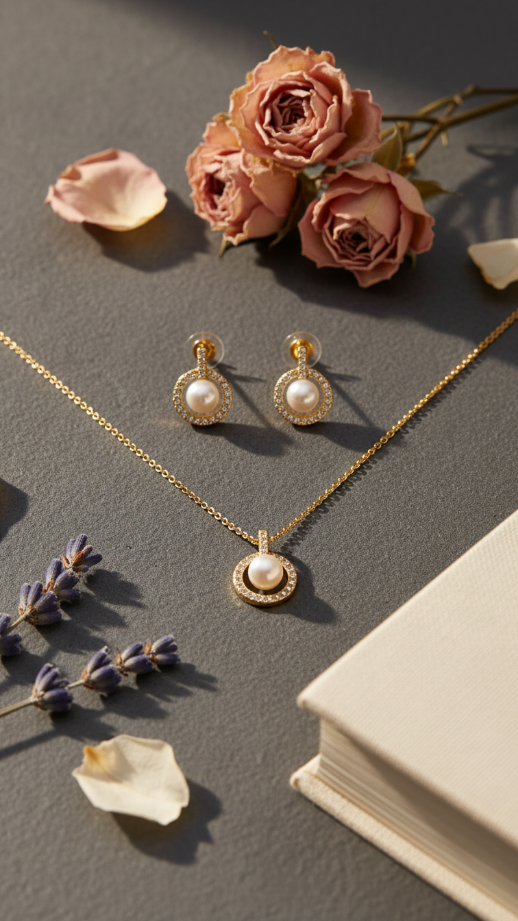 GOLDEN PENDANT  SET J42954