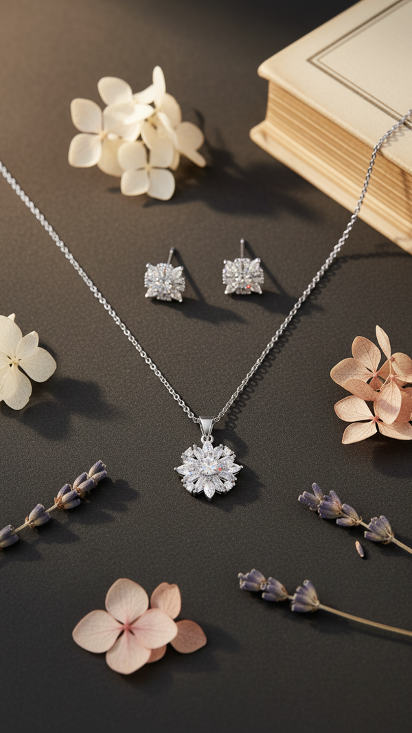 SILVER PENDANT SET J42956