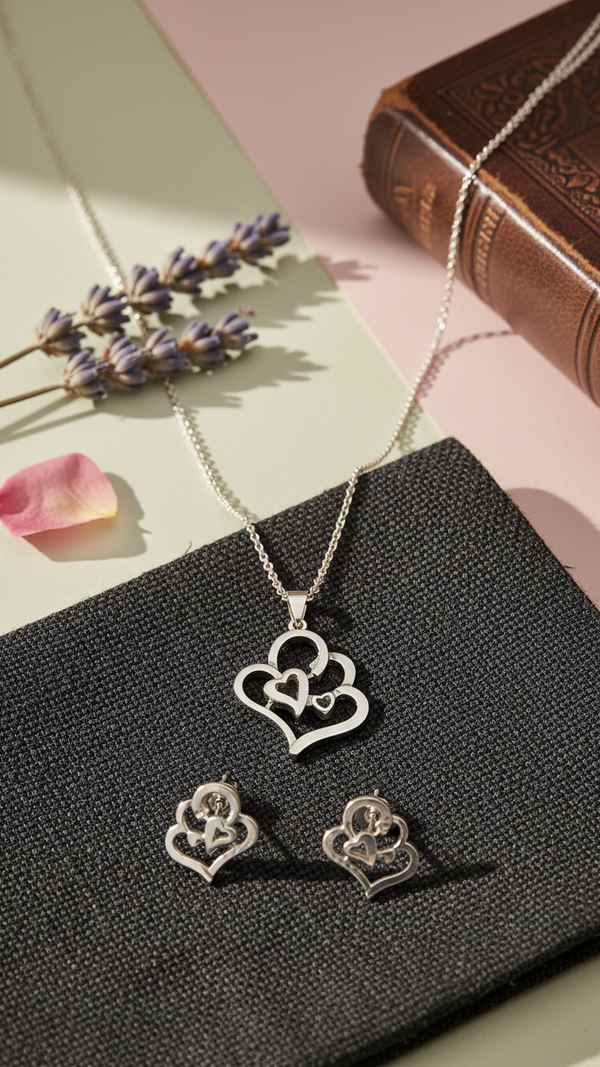SILVER PENDANT SET J42957
