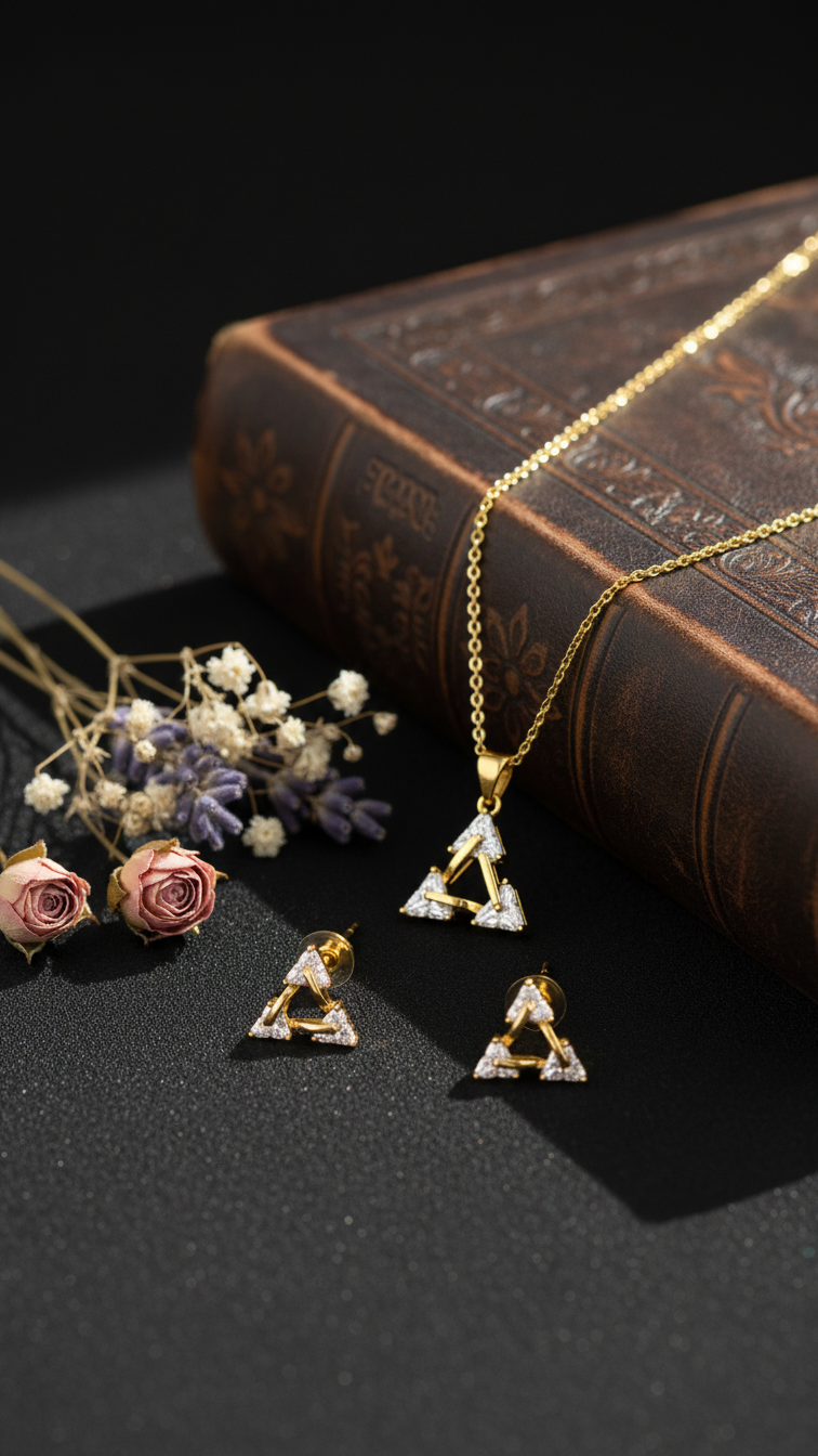 GOLDEN PENDANT SET J42966