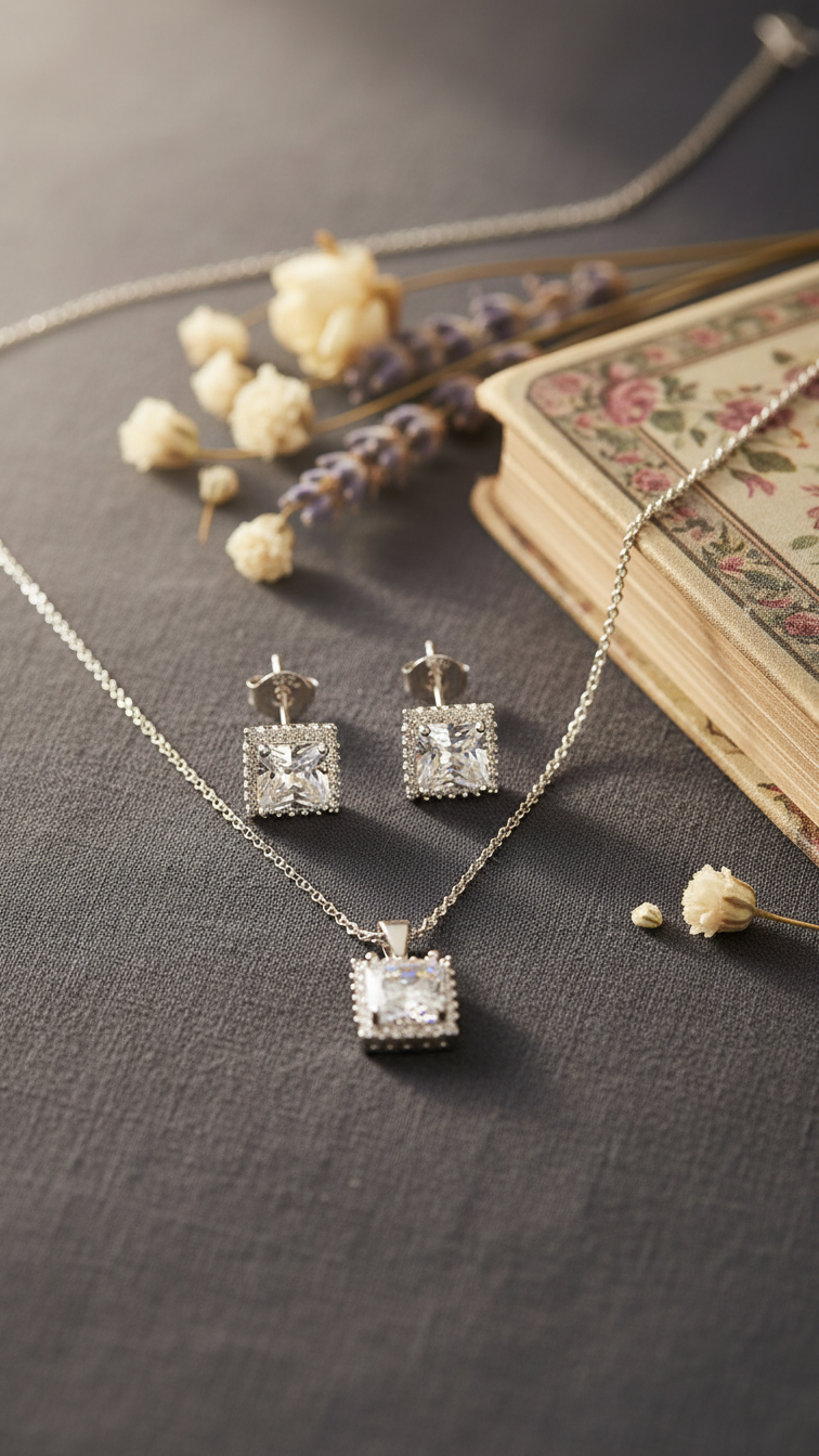 SILVER PENDANT SET J42968