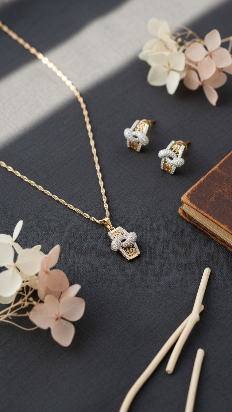 Two Tone Pendant Set J42991