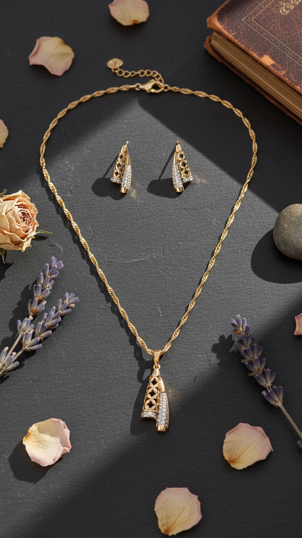 Two Tone Pendant Set J42993