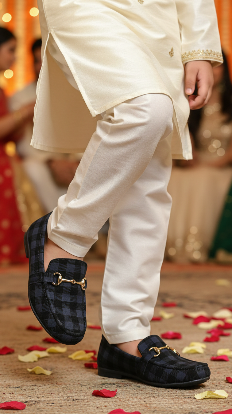 Boys Black Formal Moccasin KD0284
