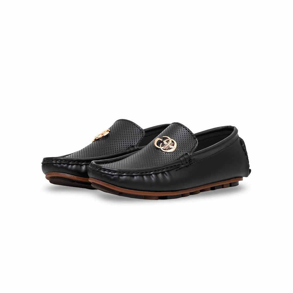 Boys Black Formal Moccasin KD0836