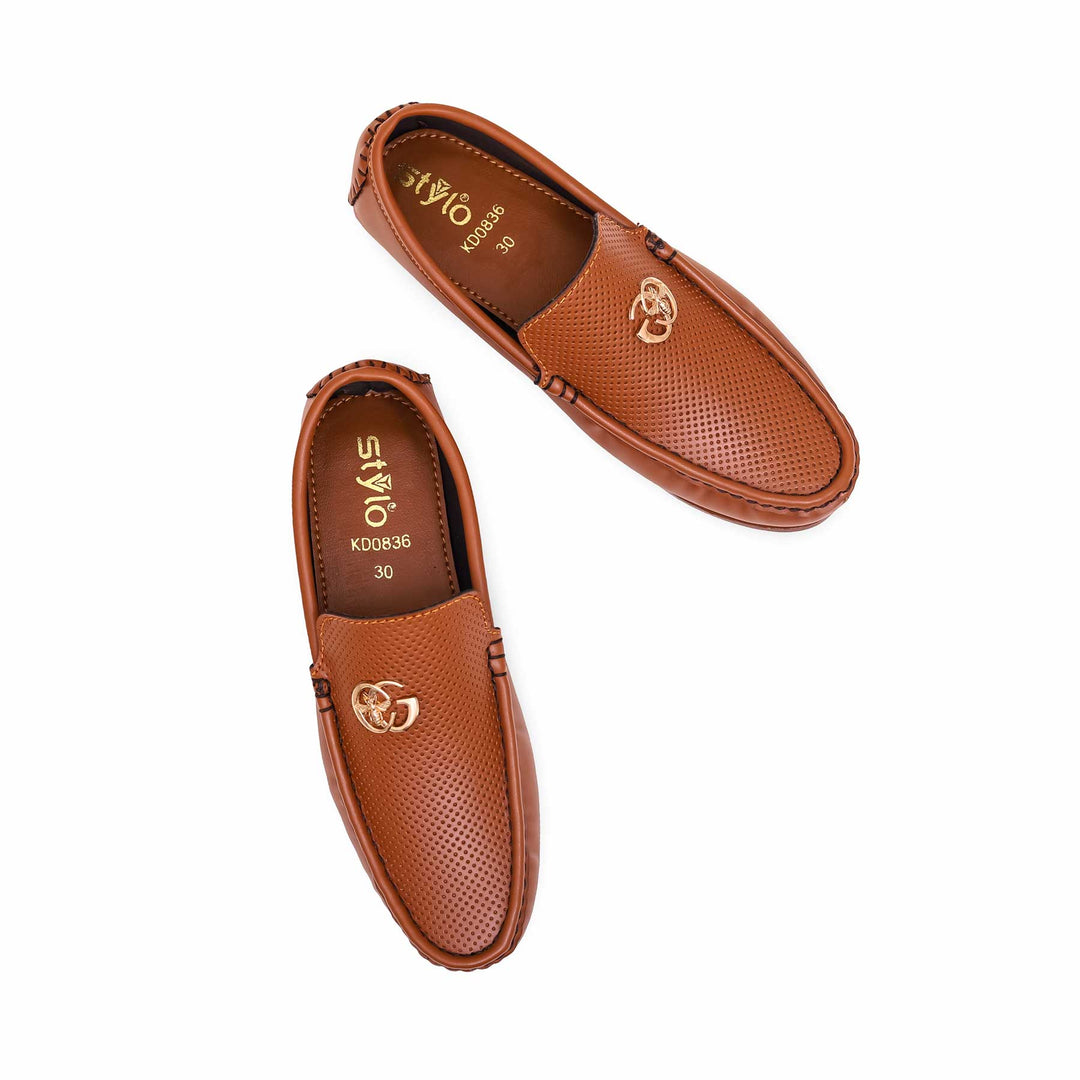 Boys Brown Formal Moccasin KD0836