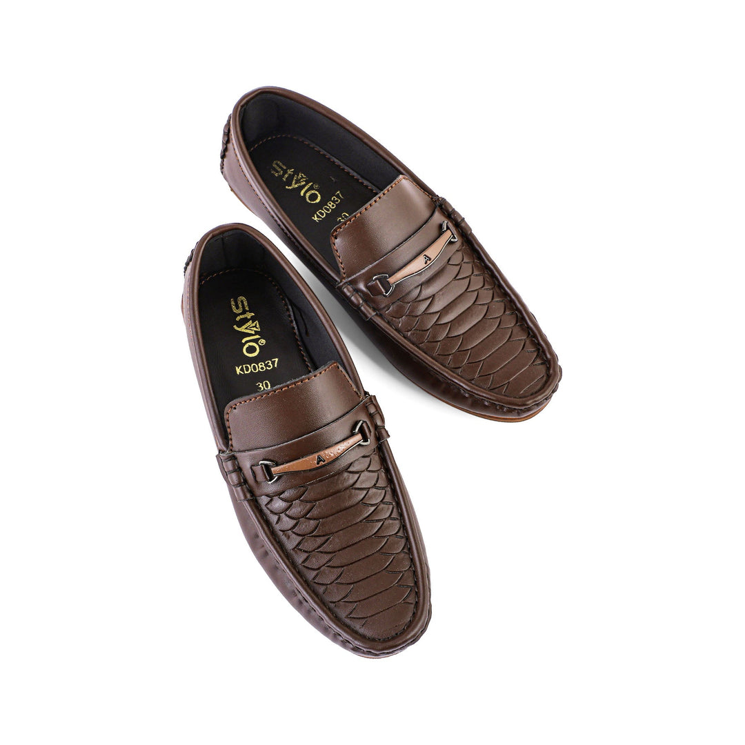 Boys Coffee Formal Moccasin KD0837