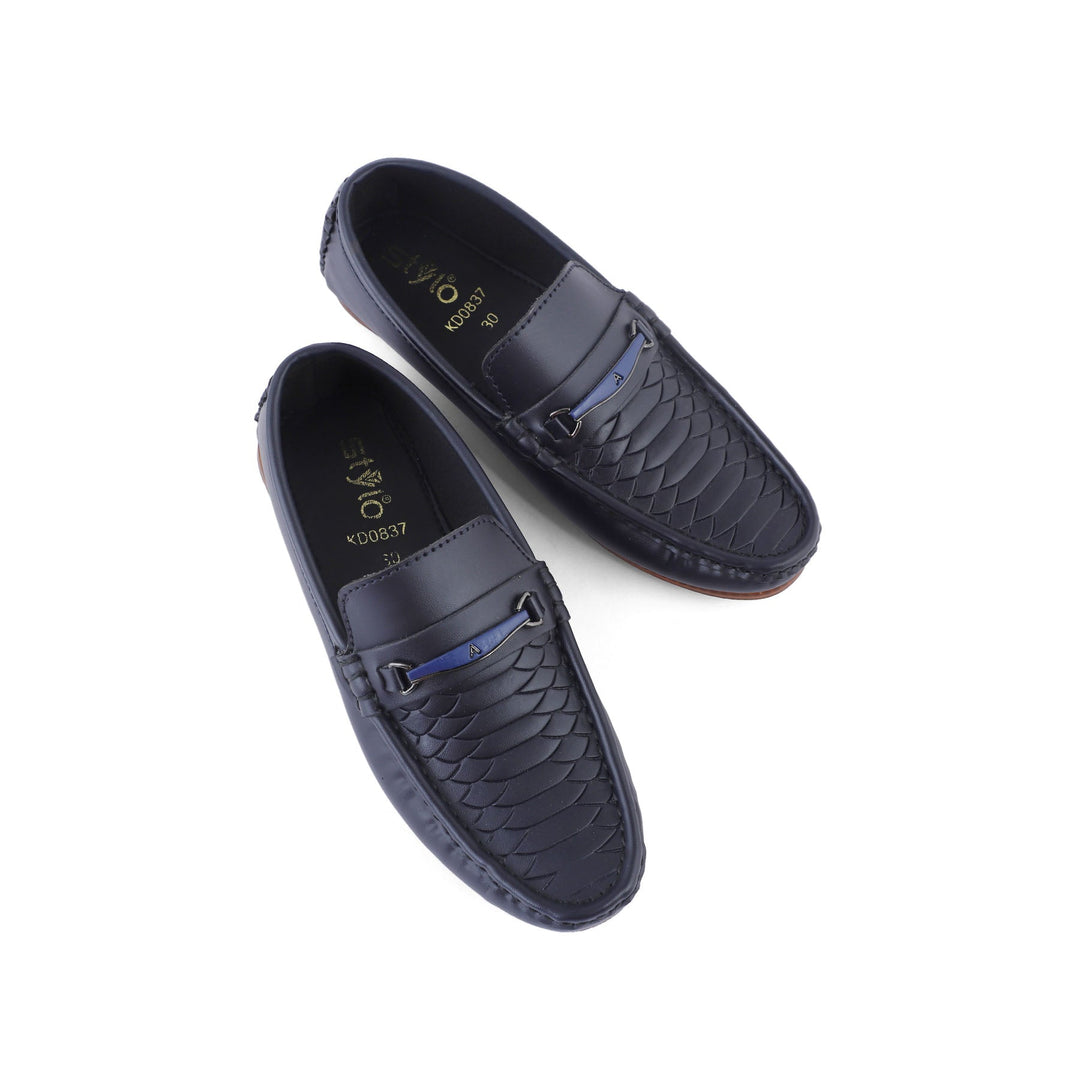 Boys Navy Formal Moccasin KD0837