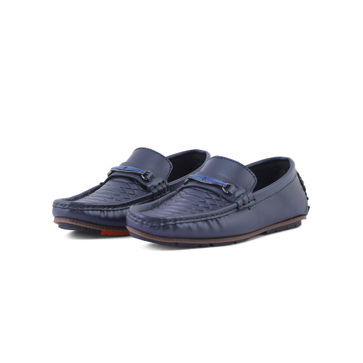 Boys Navy Formal Moccasin KD0837