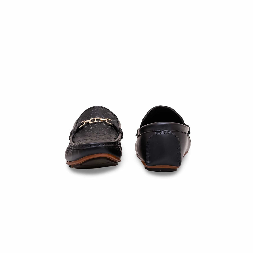 Boys Black Formal Moccasin KD0840