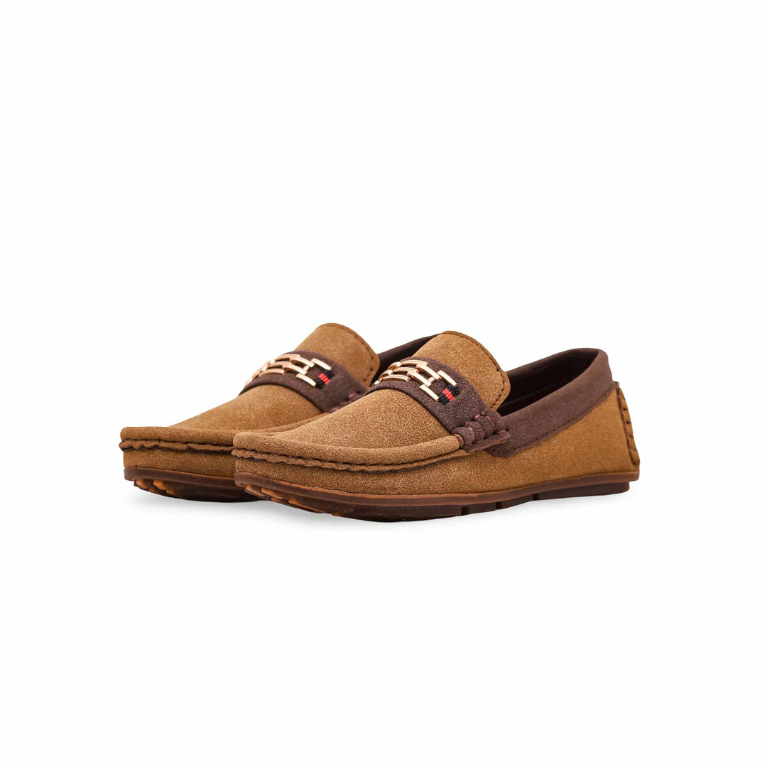 Boys Brown Formal Moccasin KD0851