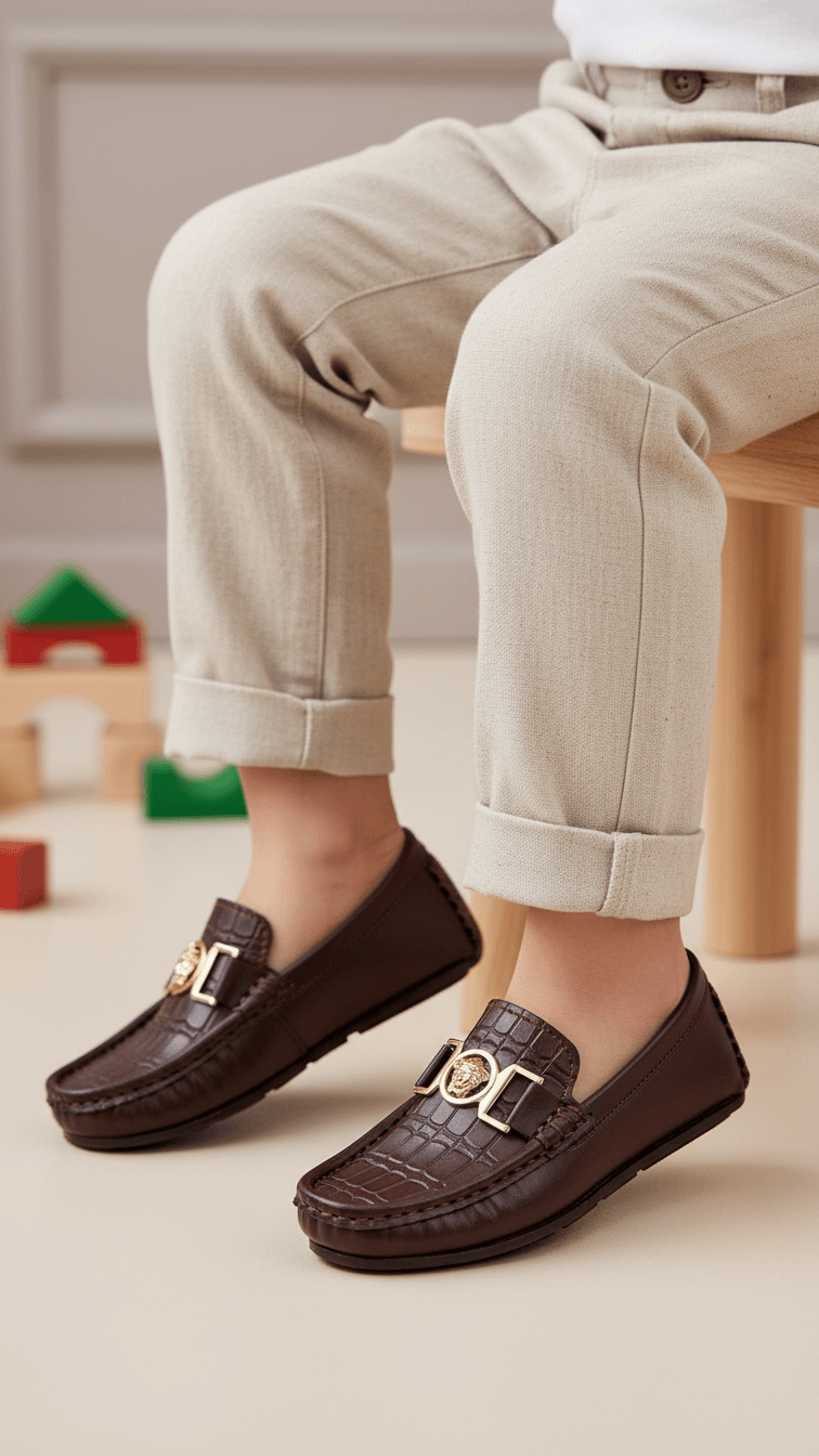 Boys Maroon Formal Shoes KD0856