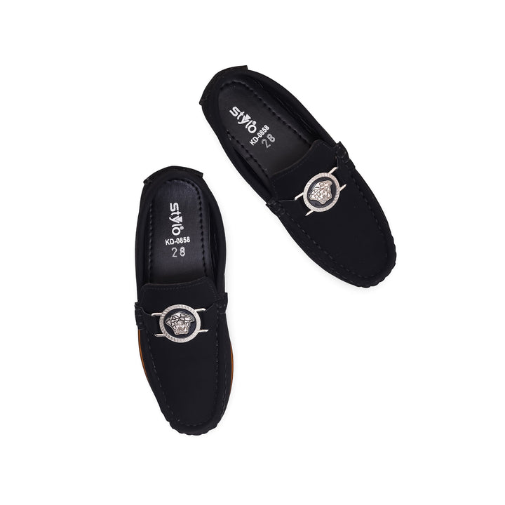 Boys Black Formal Moccasin KD0858