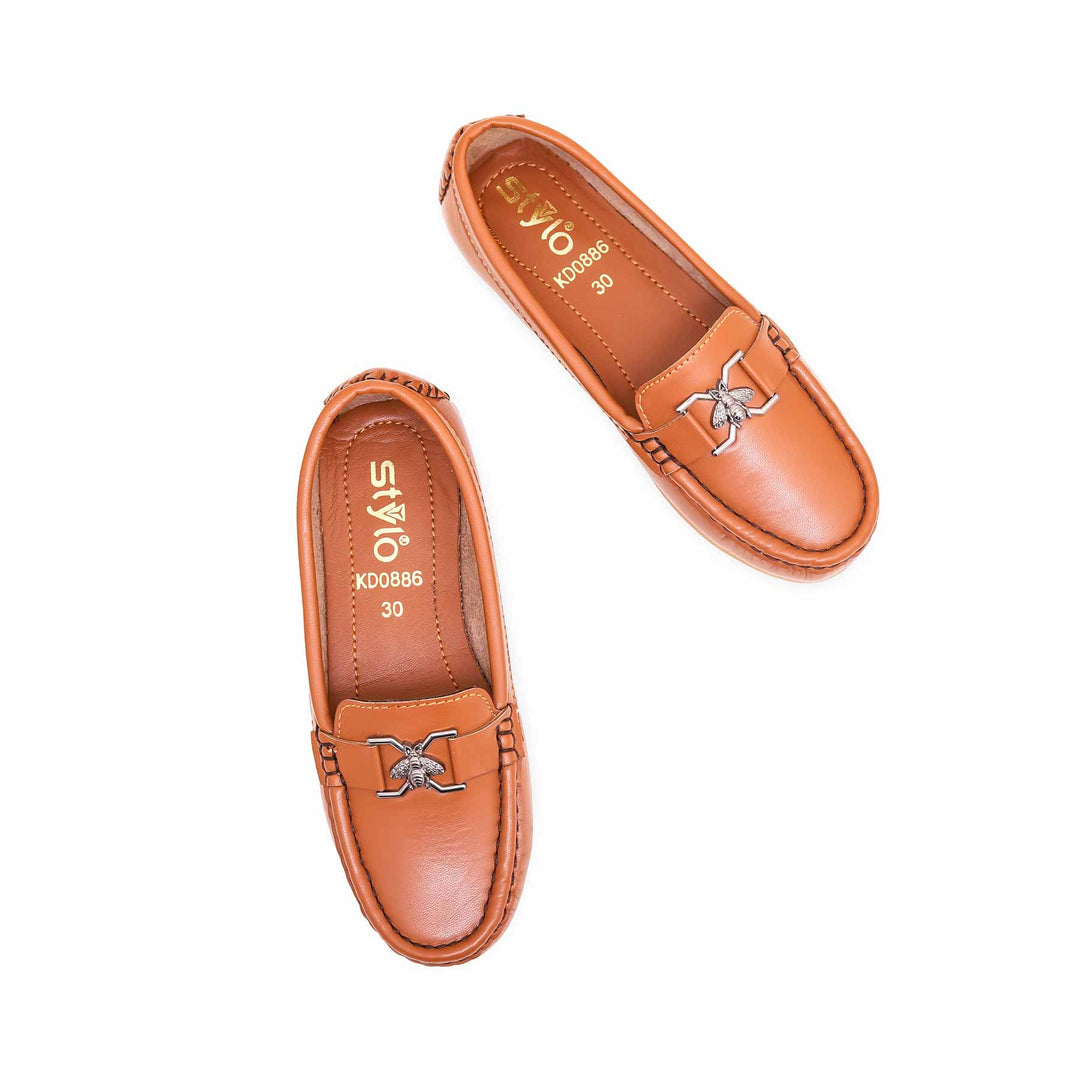 Boys Brown Formal Moccasin KD0886