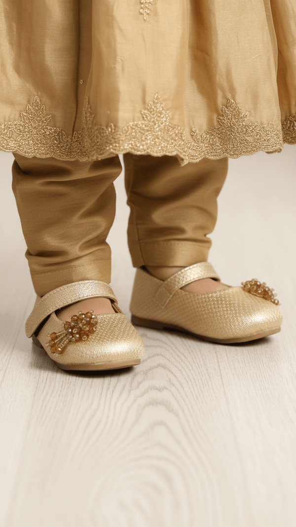 Girls Golden Fancy Pumps KD0900
