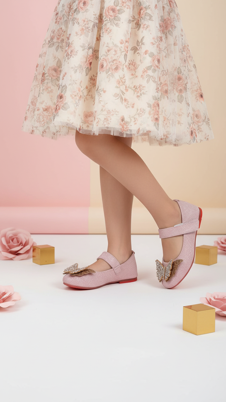 Girls Champagne Fancy Pumps KD0902