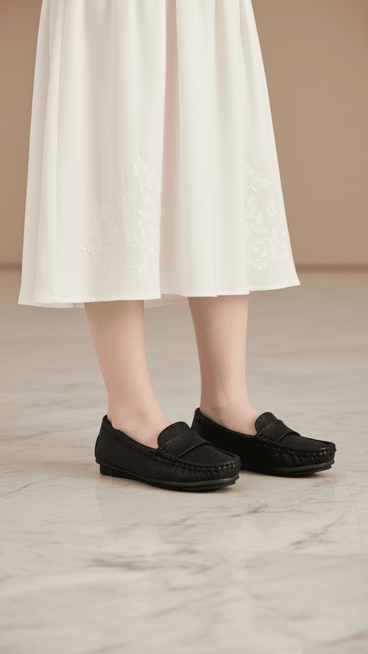 Girls Black Formal Pumps KD0912