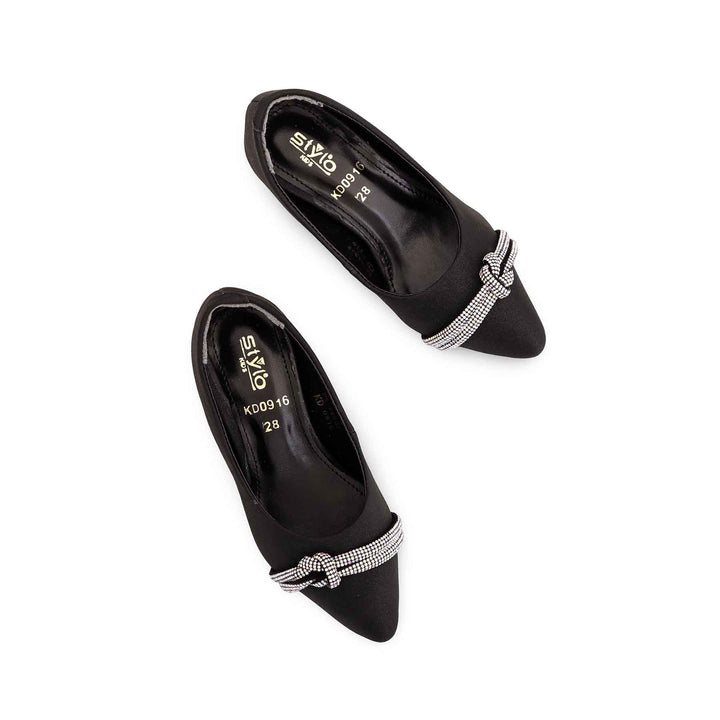 Girls Black Fancy Pumps KD0916