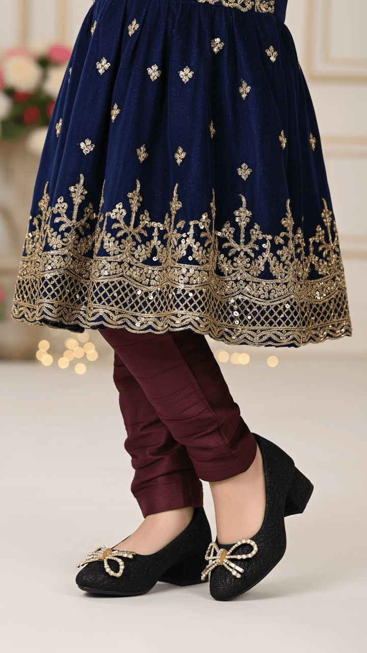 Girls Black Fancy Pumps KD0917