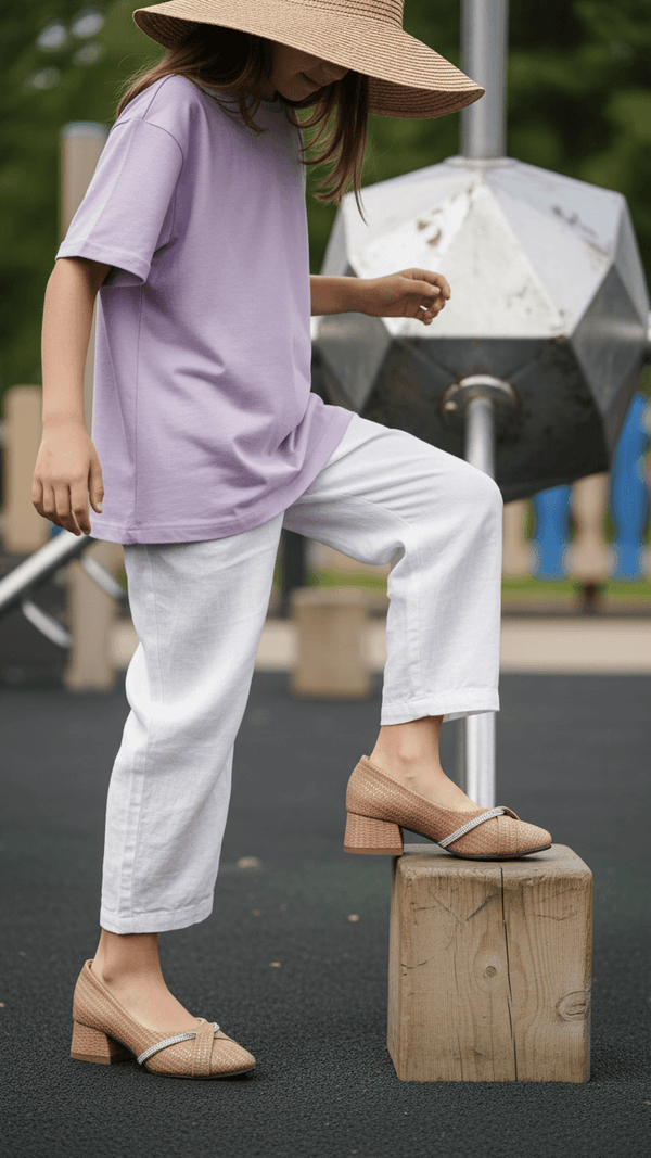 Girls Brown Formal Pumps KD0918