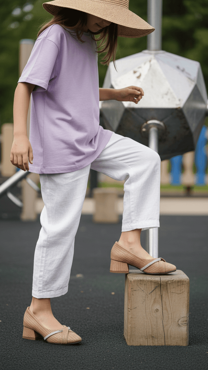 Girls Brown Formal Pumps KD0918