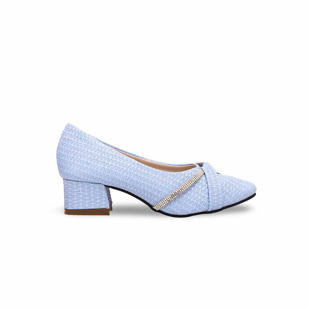 For Girls Light Blue Small Heels Girls Sky Blue Formal Pumps KD0918