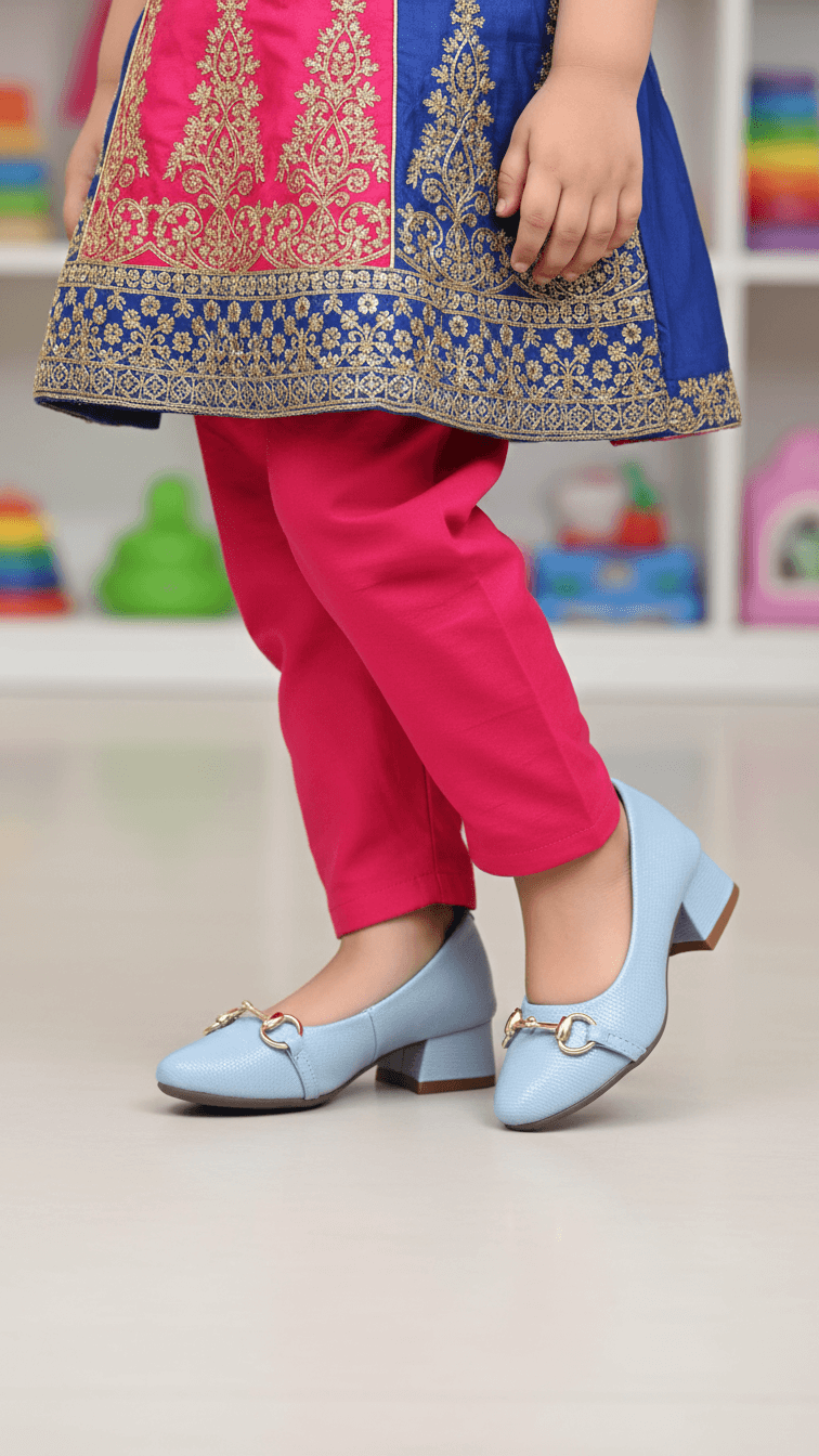 Girls Blue Formal Pumps KD0921