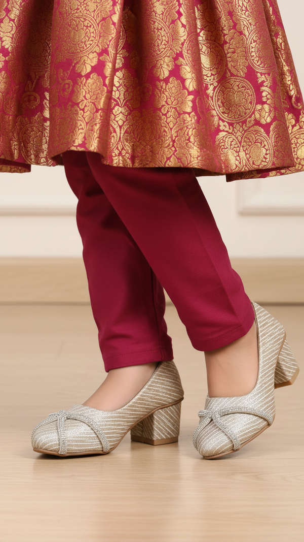 Girls Golden Fancy Pumps KD0923