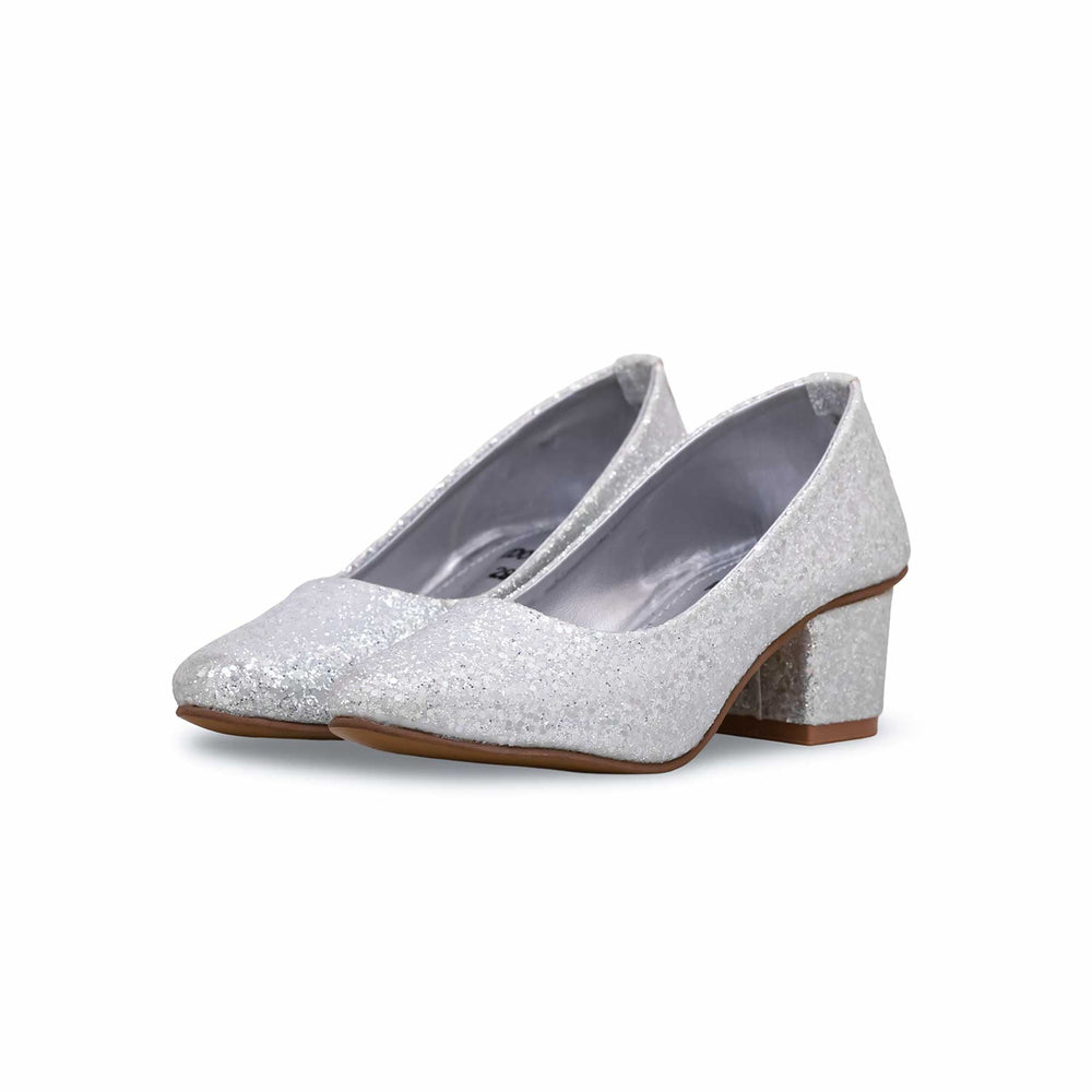 Girls Silver Fancy Pumps KD0928