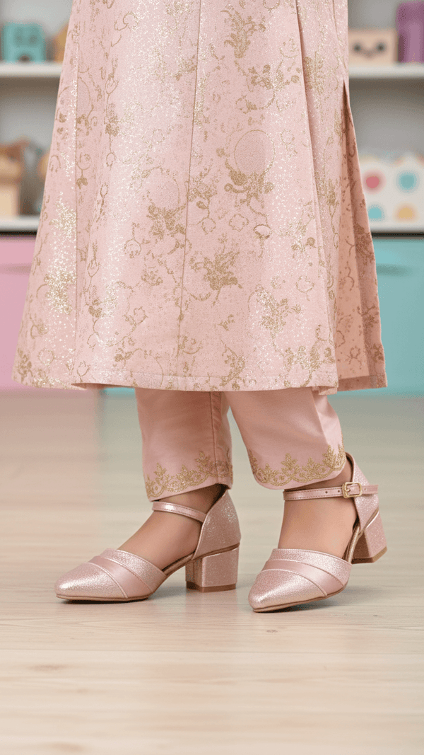 Girls Champagne Fancy Pumps KD0932