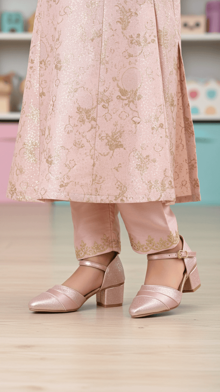 Girls Champagne Fancy Pumps KD0932