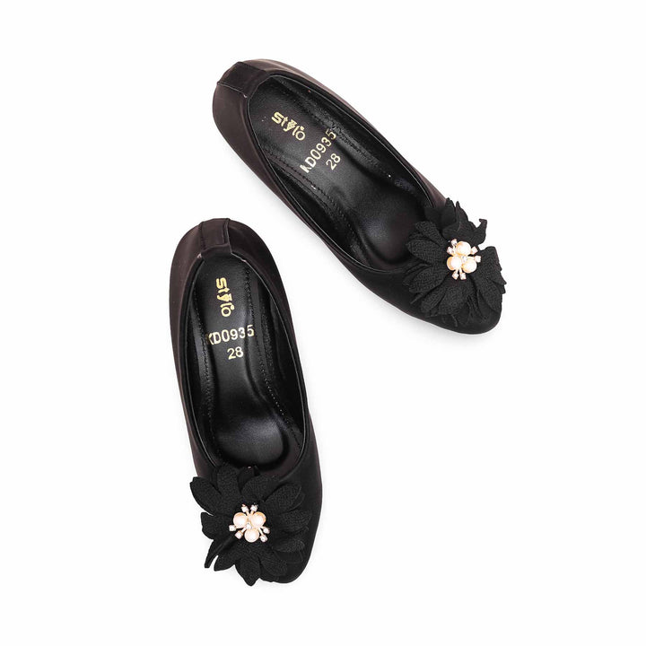 Girls Black Formal Pumps KD0935