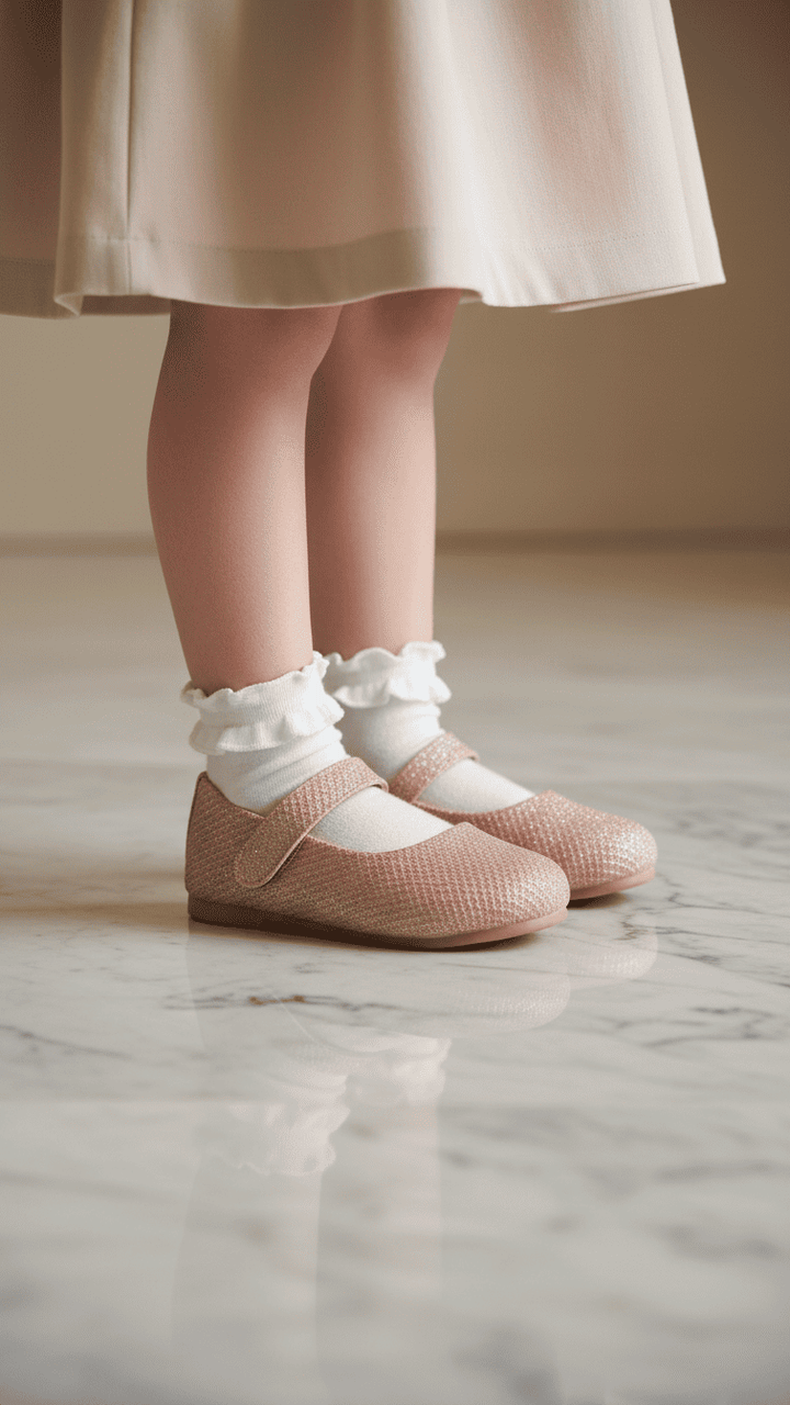 Girls Champagne Fancy Pumps KD0936