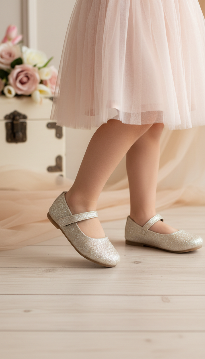 Girls Golden Fancy Pumps KD0938