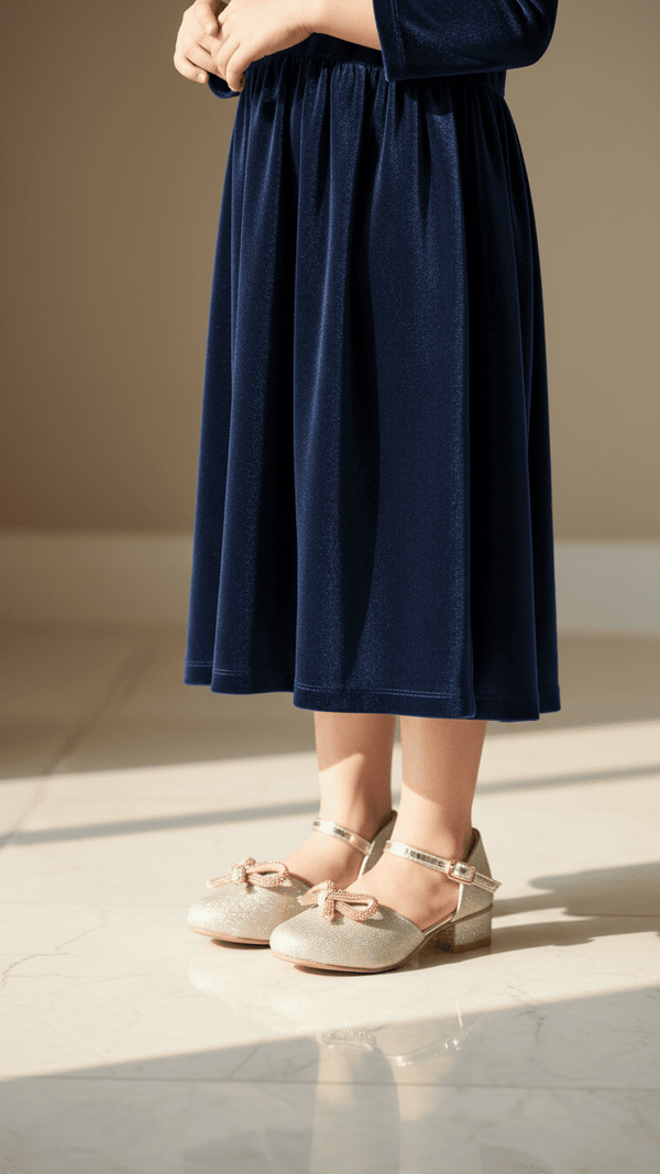 Girls Golden Fancy Pumps KD0949