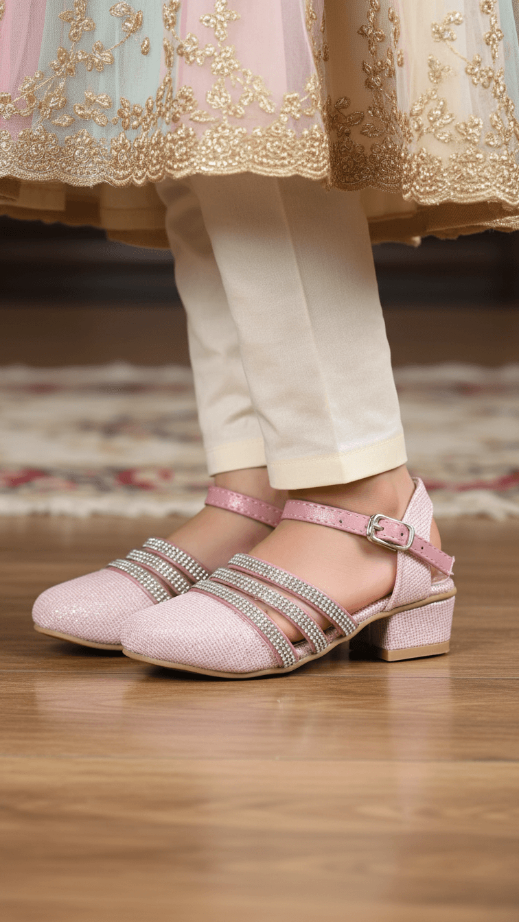 Girls Pink Fancy Pumps KD0950