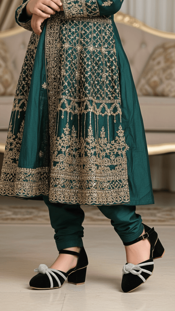 Girls Black Fancy Pumps KD0970