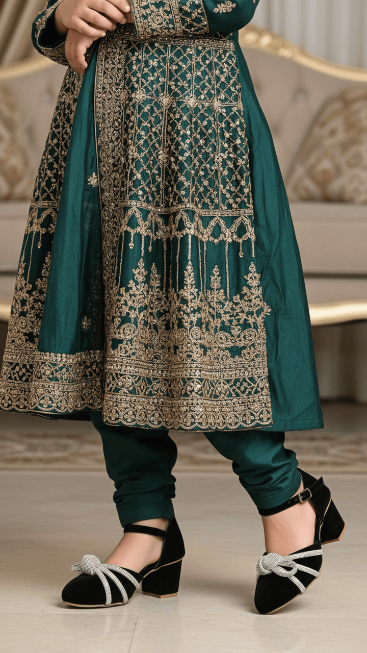 Girls Black Fancy Pumps KD0970