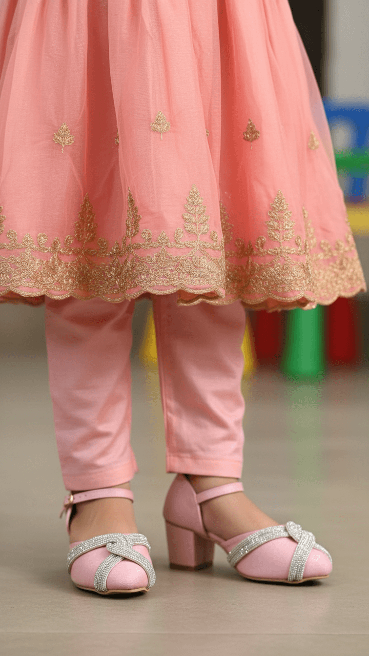 Girls Pink Fancy Pumps KD0971