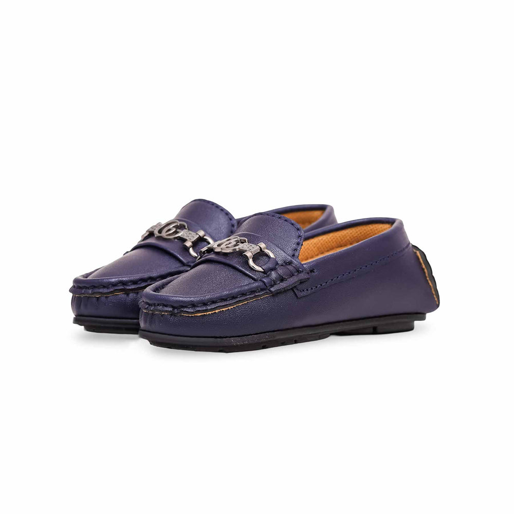 Boys Navy Formal Moccasin KD0982