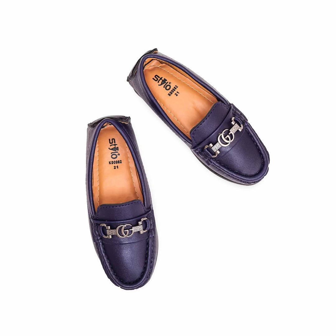 Boys Navy Formal Moccasin KD0982