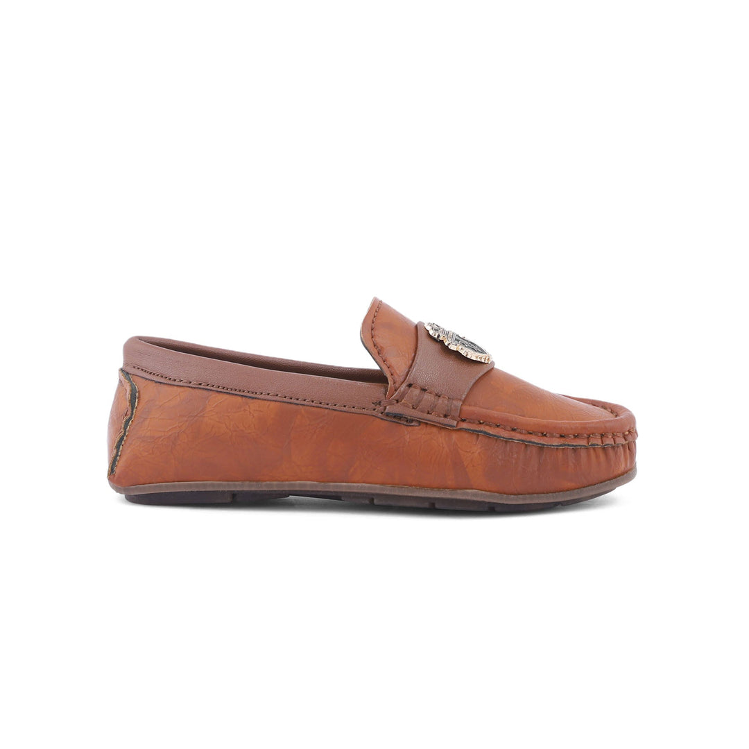 Boys Brown Formal Moccasin KD0983