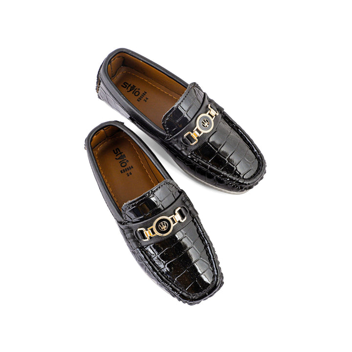 Boys Black Formal Moccasin KD0984