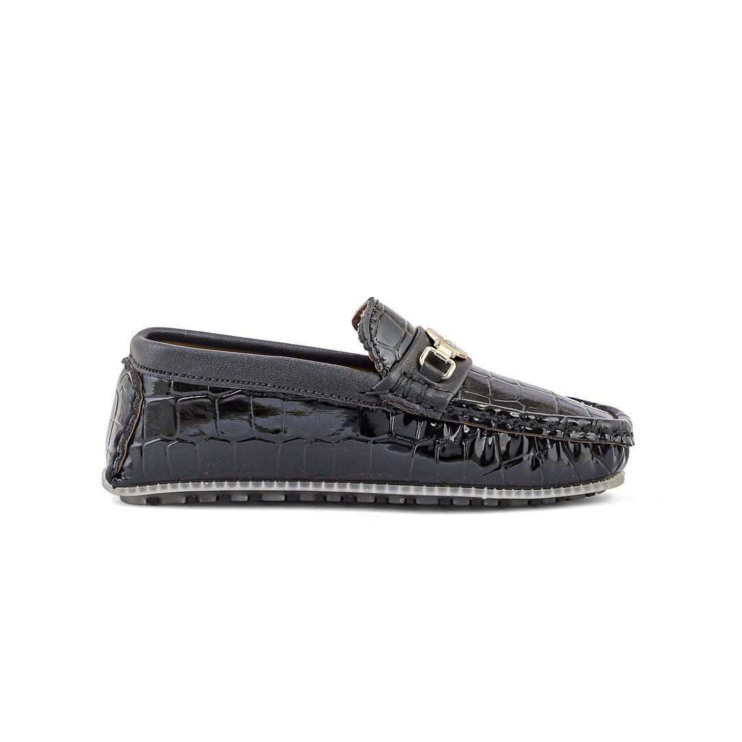 Boys Black Formal Moccasin KD0984